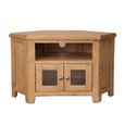 Melbourne Country Oak Corner Glazed TV Unit - 2 Door - 105cm - Compact - Rustic