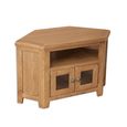 Melbourne Country Oak Corner Glazed TV Unit - 2 Door - 105cm - Compact - Rustic