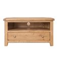 Melbourne Country Oak Corner TV Unit - 1 Drawer - 102cm - Compact - Rustic