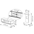Volare Italian TV Unit - 2 Door - with Wall Panel - Walnut