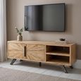 Kodi Natural Mango Wood 135cm 2 Door Small Sunburst TV Unit thumbnail