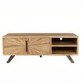Kodi Natural Mango Wood 135cm 2 Door Small Sunburst TV Unit thumbnail 2