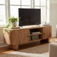 Sindhu Natural Mango Wood 150cm 2 Door Medium Curved TV Unit thumbnail 2