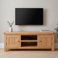 Melbourne Natural Oak 134cm 2 Door Small TV Unit thumbnail