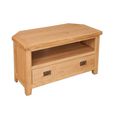Melbourne Natural Oak 102cm 1 Drawer Compact Corner TV Unit thumbnail 2
