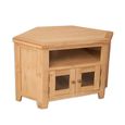 Melbourne Natural Oak 105cm 2 Door Compact Corner Glazed TV Unit thumbnail 2