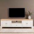 Windsor White Painted 220cm 4 Door 1 Drawer Large TV Unit thumbnail