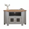 Melbourne French Grey Painted 105cm 2 Door Compact Corner Glazed TV Unit thumbnail 2