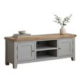 Melbourne French Grey Painted 134cm 2 Door Small TV Unit thumbnail 2