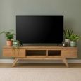 Rimini Natural Mindi Wood 150cm 2 Drawer Medium TV Unit