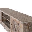 Lirax Distressed White Washed Carved Teak Wood 190cm 2 Door Medium TV Unit thumbnail 4