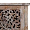 Lirax Distressed White Washed Carved Teak Wood 190cm 2 Door Medium TV Unit thumbnail 5