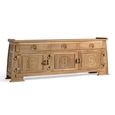 Sumbawa Natural Teak Wood 170cm 3 Door 3 Drawer Medium Oriental Style TV Unit thumbnail 2