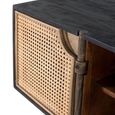 Avenue Black and Natural Rattan and Mango Wood 150cm 2 Door Medium TV Unit  thumbnail 5