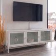 Brisbane TV Unit - 3 Door - White Metal