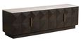 Claremont Dark Wood Extra Large Geometric TV Unit with Travertine Top