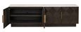 Claremont Dark Wood Extra Large Geometric TV Unit with Travertine Top
