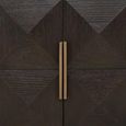 Claremont Dark Wood Extra Large Geometric TV Unit with Travertine Top