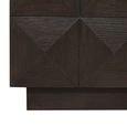 Claremont Dark Wood Extra Large Geometric TV Unit with Travertine Top