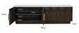 Claremont Dark Wood Extra Large Geometric TV Unit with Travertine Top