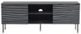 Clearance - Wave Mango Wood TV Unit, Charcoal Grey Ripple Pattern 130cm Wide, Stand Upto 50in Plasma - 2 Door with 3 Shelf