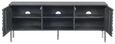 Clearance - Wave Mango Wood TV Unit, Charcoal Grey Ripple Pattern 130cm Wide, Stand Upto 50in Plasma - 2 Door with 3 Shelf