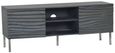 Clearance - Wave Mango Wood TV Unit, Charcoal Grey Ripple Pattern 130cm Wide, Stand Upto 50in Plasma - 2 Door with 3 Shelf