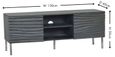 Clearance - Wave Mango Wood TV Unit, Charcoal Grey Ripple Pattern 130cm Wide, Stand Upto 50in Plasma - 2 Door with 3 Shelf