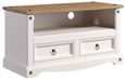 Corona TV Unit - 95cm - White Mexican Pine
