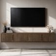 Cortez Floating TV Unit - 4 Door - 220cm - Large - Wall Mounted - Malta - Mango Wood