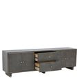 Deskey TV Unit - 4 Door - Grey and Faux Shagreen