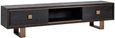 Hunter Black Oak Extra Large TV Unit with Gold Trim