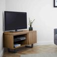 Jersey TV Unit - 1 Door Corner - Industrial Style - Oak