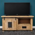 Jupiter Industrial TV Cabinet - 1 Sliding Door - 1 Drawer - 110cm - Compact - Mango Wood