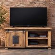 Jupiter Industrial Mango Wood 110cm 1 Sliding Door Compact TV Cabinet thumbnail