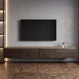Lachance Floating TV Cabinet - 3 Door - 220cm - Large - Wall Mounted - Brown - Oak