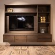 Lachance Floating TV Media Wall Cabinet - 3 Door - 220cm - Large - Wall Mounted - Brown - Oak
