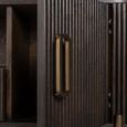 Luxor Brushed Brass Ribbed Extra Large Curved TV Unit