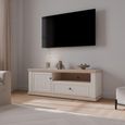 Pontypool TV Unit - 1 Door - 1 Drawer - 149.5cm - White and Riva Oak