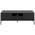 Seaford TV Unit - 2 Drawer - Storage - Black Melamine and Metal
