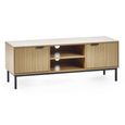 Sia TV Unit - 2 Door - Ribbed - Oak