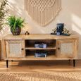 Acacia Wood and Rattan 2 Door TV Unit thumbnail