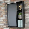 Industrial Wall Unit - with Mirror - Black - Metal