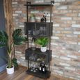 Industrial Wall Unit - 3 Door - Black - Glass and Metal