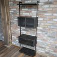 Industrial Wall Unit - 3 Door - Black - Glass and Metal