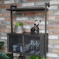 Industrial Wall Unit - 3 Door - Black - Glass and Metal