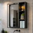 Industrial Black Metal Wall Unit with Mirror thumbnail