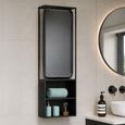 Industrial Black Metal Wall Unit with Tall Mirror thumbnail