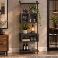 Industrial Black Glass and Metal 3 Door Wall Unit thumbnail
