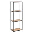 Seaford Wall Shelf - Narrow - Oak and Black Metal
